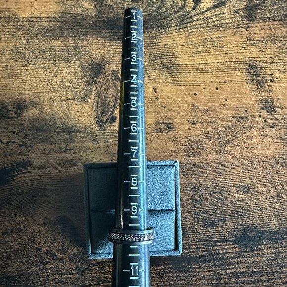 David Yurman Streamline Two Row Band Ring w/ Black Diamonds - Size 10 - Picture 16 of 16